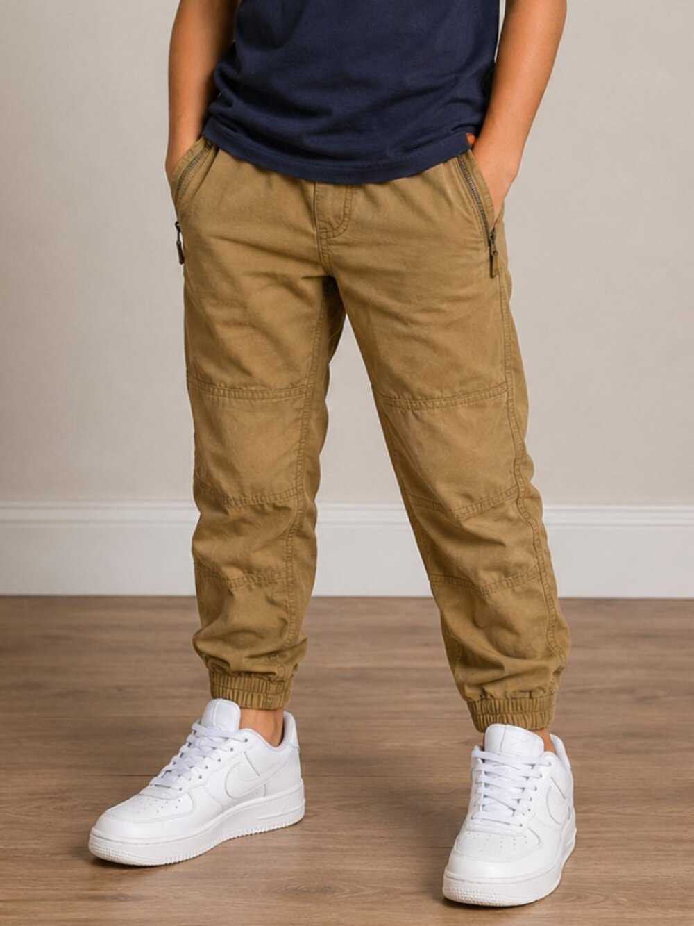 Polo Ralph Lauren Kids Boys Brown Khaki Cargo Jogger Pants Size  4/4T NEW
